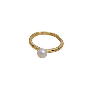 Bague ajustable en argent S925, design ouvert simple avec 6-8 perles, support d'accessoires, composants et trouvailles de bijoux - 5249 - Product Image 5