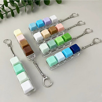 Porte-clés anti-stress en forme de touche de clavier, couleur macaron, jouet anti-stress, pendentif