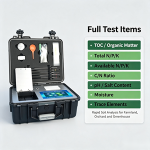 Testeur de nutriments du sol portable HM-TN1, analyseur de matière organique TOC, de pH et de salinité du sol, détecteur rapide de fertilité du sol à 8 canaux - Product Image 6