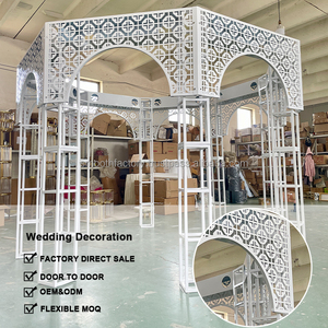 LEDA Nouvelle Arrivée Moderne, Pavillon de Mariage en Fer Forgé Blanc Ajoure pour Fêtes et Cérémonies - Product Image 2