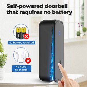 Sonnette de porte sans fil auto-alimentée, étanche, sans batterie, avec sonnette et récepteur intelligent à 1 ou 2 boutons, prise EU/UK/US, F946 - Product Image 2