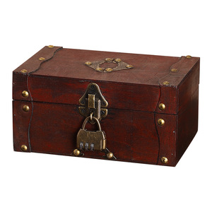 Caja de almacenamiento de joyería cuadrada con cerradura Retro de estilo europeo, organizador de oficina, accesorios de tiro de TV de película, habitación secreta, Escape, búsqueda del tesoro - Product Image 1