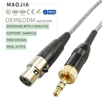 Câble audio haute fidélité 3,5 mm TRS vers XLR femelle plaqué or, câble flexible blindé blanc UL2547 pour enregistrement en studio, microphone, mixeur