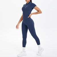 Combinaison de yoga intégrale réversible grande taille, dos nu, unie, avec logo personnalisé, imperméable, respirante et à séchage rapide