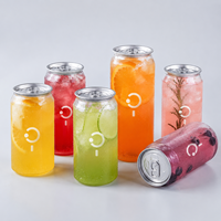 Pot en plastique PET de 330 ml avec couvercle en aluminium pour café, thé, jus, soda, boissons, logo personnalisé, pot en plastique PET