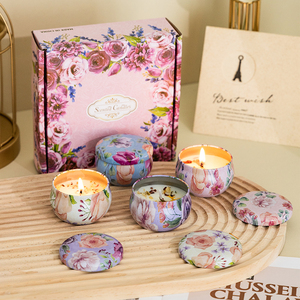Accetta il marchio e i profumi personalizzati bella piccola candela di soia in metallo profumato con fiori secchi - Product Image 6