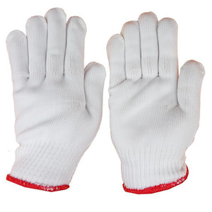 Gants de travail en nylon à dix aiguilles 400g 500g 600g Bord rouge Résistants à l'usure pour la construction - Product Image 5