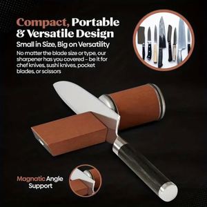 2025 Rolling Knife Sharpener <b>Kit</b> 15 and 20 Degree Angle Roller Magnetic Knife Holder Kitchen Ceramic <b>Polishing</b> Disc Kitchen Tool - Product Image 2