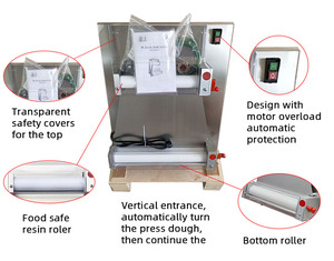 CHEF PROSENTIALS <span class=keywords><strong>DR</strong></span>-3V Elektrische Teigmaschine, 18 Zoll Vertikaler Tischmodell-Hersteller Edelstahl Gewerbliche Pizza-Teigausrollmaschine - Product Image 3