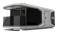 Maison capsule modulaire préfabriquée en aluminium, écologique et luxueuse, pour villa, hôtel ou complexe hôtelier, avec salle de bain