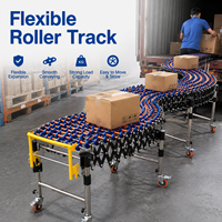Convoyeur à rouleaux télescopique robuste à flux gravitaire, structure en acier, rouleaux en PVC, vitesse réglable, garantie 1 an, pour camions porte-conteneurs