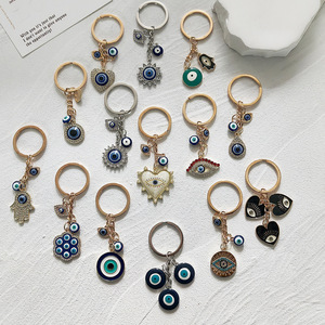 Llavero y colgante yeguang con forma <span class=keywords><strong>de</strong></span> corazón, gota <span class=keywords><strong>de</strong></span> agua, ojo turco y ojo <span class=keywords><strong>de</strong></span> diablo, con efecto <span class=keywords><strong>de</strong></span> gota <span class=keywords><strong>de</strong></span> aceite y azul turco - Product Image 1