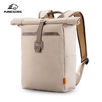 Sac à dos scolaire Kingsons imperméable à enroulement, en RPET recyclé, 20L, pour ordinateur portable et livres, pour étudiants, logo personnalisé, OEM, vente en gros
