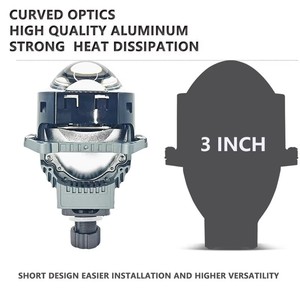IDISON T16FW <span class=keywords><strong>Proyector</strong></span> Bi-<span class=keywords><strong>LED</strong></span> de 3 Pulgadas <span class=keywords><strong>OSRAM</strong></span> 12+1 Chips 70W 78W 6000K LHD RHD Plano para Lentes de Retrofit de Faros de Coche H4 H7 9005 - Product Image 6