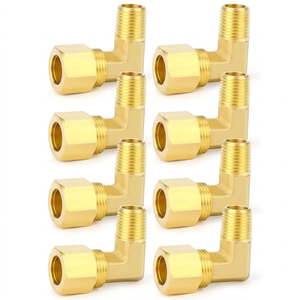 Raccords coudés en laiton usinés CNC de haute qualité pour tubes de diamètre extérieur 1/4'', 3/8'', 1/2'', 6mm, 8mm, 10mm, 12mm, à double ferrule hydraulique lisse - Product Image 5