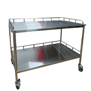 Carrito de Tratamiento de Doble Capa de Acero Inoxidable Red Star 1000x600x910mm, Carrito de Enfermería con Sistema de Clip - Product Image 4
