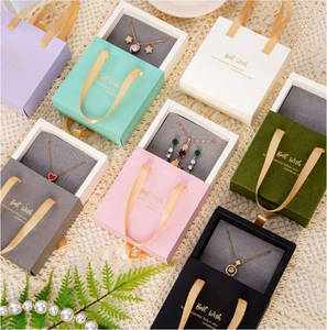 10*10*3,5 cm Schmuck karton Luxus Lila Schmucks cha tullen mit Griff zum Verpacken von Schmuck ohrringen Halskette - Product Image 3