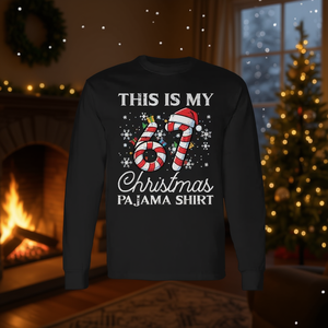 Questa è la mia maglietta da pigiama natalizia 67, maglietta a maniche lunghe, abbigliamento natalizio - Product Image 4