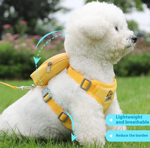 Produits personnalisés respirant réglable réfléchissant chien poitrine gilet harnais petit sac à dos détachable pour collation facile à virer - Product Image 1