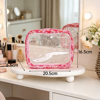 Trousse de Toilette de Voyage Transparente à Fermeture Éclair avec Poignée, Motif Floral, en PVC, pour Cosmétiques – Vente en Gros