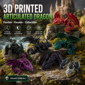 Alas de Dragón Impresas en 3D, Juguetes de Dragón Articulados y Flexibles, Modelo de Dragón de Cristal con Alas, Decoración de Fantasía y Ciencia Ficción para el Hogar/Oficina - Product Image 1