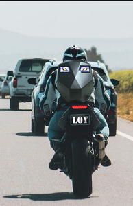 Sac à dos de moto LED étanche à coque rigide avec affichage LED DIY, sac à dos de motard avec yeux LED - Product Image 2