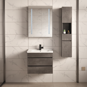 Meubles de salle de bain de luxe modernes en bois massif avec miroir et éclairage, personnalisables et montés au mur, pour <span class=keywords><strong>maquillage</strong></span> <span class=keywords><strong>professionnel</strong></span> - Product Image 1