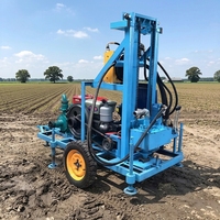 Mini-foreuse portable à moteur diesel pour puits d'eau avec pompe à engrenages - Profondeur 200m, utilisation facile, irrigation agricole