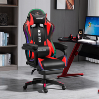 Chaise d'ordinateur de course rose personnalisée logo RVB LED cuir synthétique bureau Silla Gamer fonction de massage repose-pieds siège de jeu pas cher