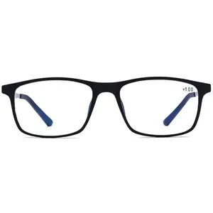 Kacamata baca anti biru untuk wanita, kacamata pembesar kotak TR90 ultra ringan anti lelah saya lama