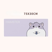 Set bantalan Mouse busa memori tempat pergelangan tangan Keyboard pelindung pergelangan tangan Hamster kartun