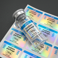 Étiquettes personnalisées pour flacons de peptides, faible MOQ pour petites entreprises, 2 ml, 5 ml, 10 ml, autocollants à forte adhérence, étiquettes personnalisées avec logo de peptide