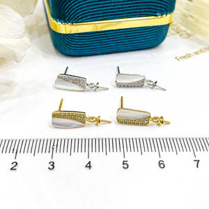 Accesorios de Plata S925 para Perlas DIY, Base Vacía para Joyería de Plata, Pendientes con Perlas de 7-10mm, Accesorio 20973 - Product Image 2