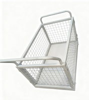 Carretilla Industrial Plegable de Malla Metálica Reforzada con Paneles Laterales de Malla, Carro de Logística para Recolección en Almacén