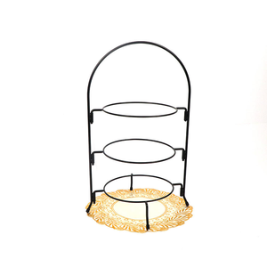 3 <span class=keywords><strong>Tier</strong></span> kim loại tấm hiển thị giá đứng tự chọn thực phẩm truy cập lưu trữ kệ cho món tráng miệng nhà hàng và sử dụng nhà - Product Image 2