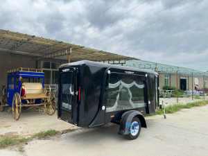 Corbillard de moto vintage certifié CE, char de transport de cercueil formel noir pour cimetière et maison funéraire - Product Image 3