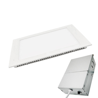 Plafonnier LED ultra fin carré rond 12W avec boîte de jonction