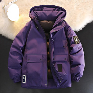 Chaqueta gruesa de plumón resistente al frío para adolescentes y overoles - Product Image 3