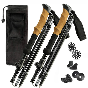Bâtons de <span class=keywords><strong>ski</strong></span> de haute qualité <span class=keywords><strong>pliable</strong></span> pliant 5 sections bâtons de marche nordique bâton de marche Alpenstock bâtons de trekking - Product Image 1