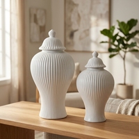 Vase en céramique Qianrui, style léger et luxueux, avec décor circulaire électro-plaqué, décoration d'intérieur, ornement de table pour le salon