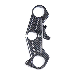 AKOSO 100% 3K Twill Glossy Dry Carbon Fiber Ultra Light Upper Top Triple Clamp Cover pour Kawasaki Ninja ZX10R 2016-2020 - Product Image 3