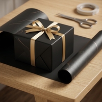 Papier Spécial Écologique SY avec Pulpe de Bois et Matière Vierge, Revêtement Noir Simple Face pour Impression Numérique sur Boîte Cadeau