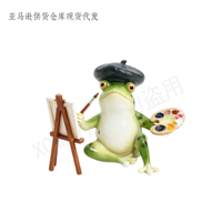 Statue en résine de grenouille artistique, cadeau personnalisé en résine, charmante décoration de table, figurine d'amphibien fantaisiste, cadeau idéal pour les peintres