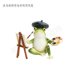 Statue en résine de grenouille artistique, cadeau personnalisé en résine, charmante décoration de table, figurine d'amphibien fantaisiste, cadeau idéal pour les peintres - Product Image 6