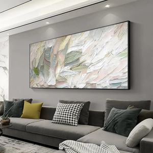 Pintura Abstracta Texturizada Rosa y Verde Pintada a Mano, Arte Original para Pared, Pintura al Óleo sobre Lienzo, Textura 3D, Arte Abstracto Minimalista - Product Image 4