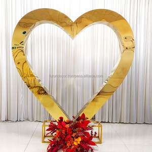Usine Vente Chaude Exquis En Acier Inoxydable Octogonal Arc Support De Fond Décoration De Mariage Disposition De Scène De Mariage - Product Image 4