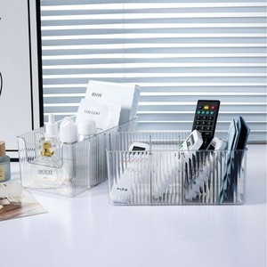 Transparent Detachable 4-Section Multi Compartment Cosmetic <b>Storage</b> <b>Box</b> 26cm Desktop Makeup Organizer Customizable Logo PET - Product Image 2
