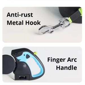 Großhandel Double Head Dog Traction Rope Led Light Automatisch einziehbare Haustier Multifunktion ale Hunde leine mit Light Poop Dispenser - Product Image 2