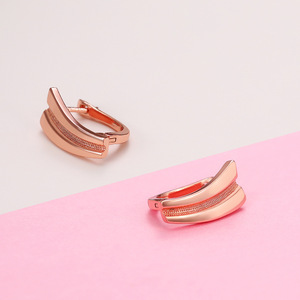 Orecchini a polsino geometrici in metallo per coppia, gioielli minimalisti in rame alla moda - Product Image 5