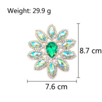 Robe de mariée en gros fleur corps cristal appliques cristal argent or résine appliques pour la décoration de vêtements